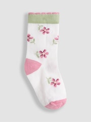 JoJo Maman Bébé Pale Pink Printed Socks 3 Pack - Image 2 of 4