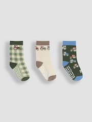 JoJo Maman Bébé Neutral Printed Socks 3 Pack - Image 1 of 4