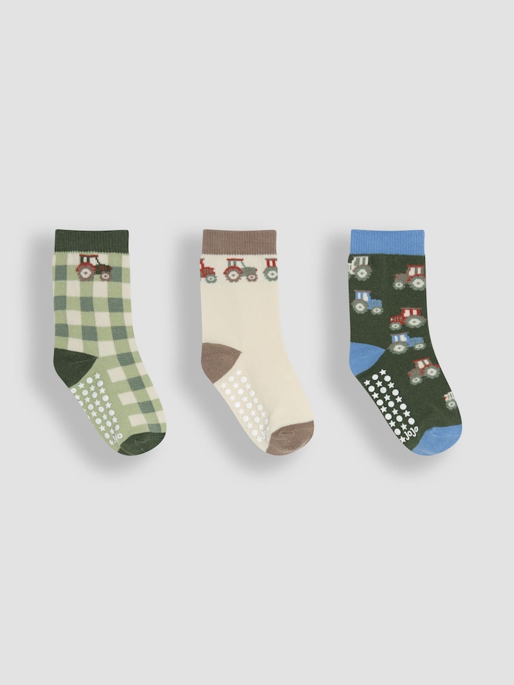 JoJo Maman Bébé Neutral Printed Socks 3 Pack - Image 1 of 4