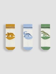 JoJo Maman Bébé Ecru Cream 3-Pack Printed Socks - Image 2 of 6