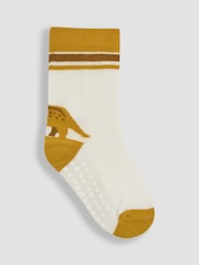 JoJo Maman Bébé Ecru Cream 3-Pack Printed Socks - Image 4 of 6