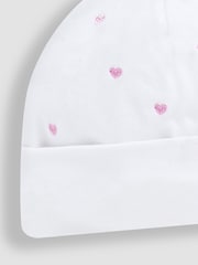 JoJo Maman Bébé 100% Organic Cotton Heart Embroidered Baby Hat - Imagen 3 de 4