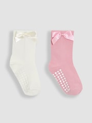 JoJo Maman Bébé Pink Bow Socks 2 Pack - Image 1 of 5