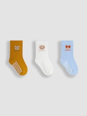 JoJo Maman Bébé Yellow 3-Pack Printed Socks - Image 1 of 4