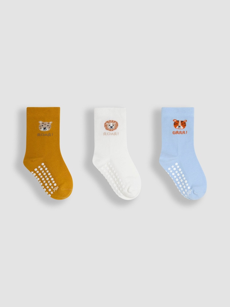 JoJo Maman Bébé Yellow 3-Pack Printed Socks - Image 1 of 4