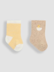 JoJo Maman Bébé Yellow 2-Pack Baby Socks - Image 1 of 4