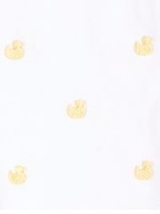 JoJo Maman Bébé Yellow Organic Cotton Duck Embroidered Sleepsuit - Image 7 of 7