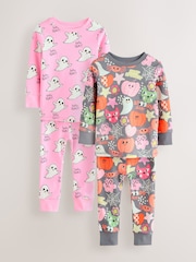 Grey Ghost & Pumpkin Print Halloween Snuggle Pyjamas (9mths-12yrs) - Image 1 of 8