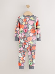 Grey Ghost & Pumpkin Print Halloween Snuggle Pyjamas (9mths-12yrs) - Image 2 of 8