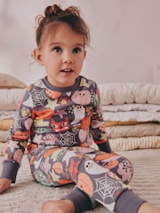 Grey Ghost & Pumpkin Print Halloween Snuggle Pyjamas (9mths-12yrs) - Image 6 of 8