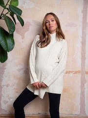 Seraphine Cream Longline Knit with Nursing Access Tunic - Image 1 of 5