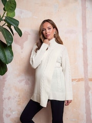 Seraphine Cream Longline Knit with Nursing Access Tunic - Image 2 of 5