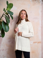Seraphine Cream Longline Knit with Nursing Access Tunic - Image 3 of 5