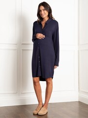 Seraphine Blue Maternity Night Shirt - Image 1 of 4