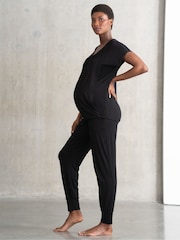 Seraphine Maternity Black Lougewear Set - Image 4 of 8