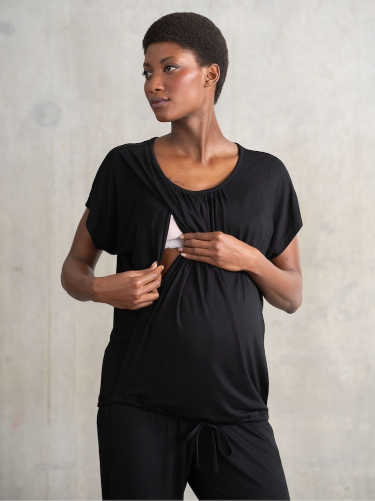 Seraphine Maternity Black Lougewear Set - Image 6 of 8