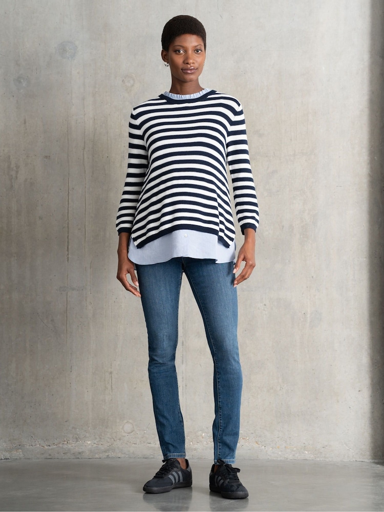 Seraphine Cream Maternity Crew Neck Knit Jumper - Image 2 of 7