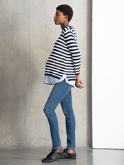Seraphine Cream Maternity Crew Neck Knit Jumper - Image 3 of 7