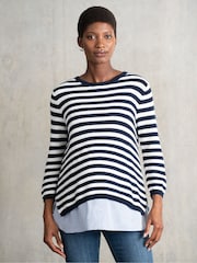 Seraphine Cream Maternity Crew Neck Knit Jumper - Image 5 of 7