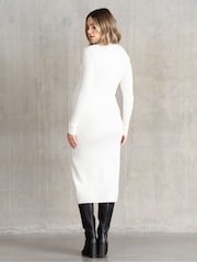 Seraphine Maternity Cream Rib Knit and Nursing Dress - Image 3 of 4