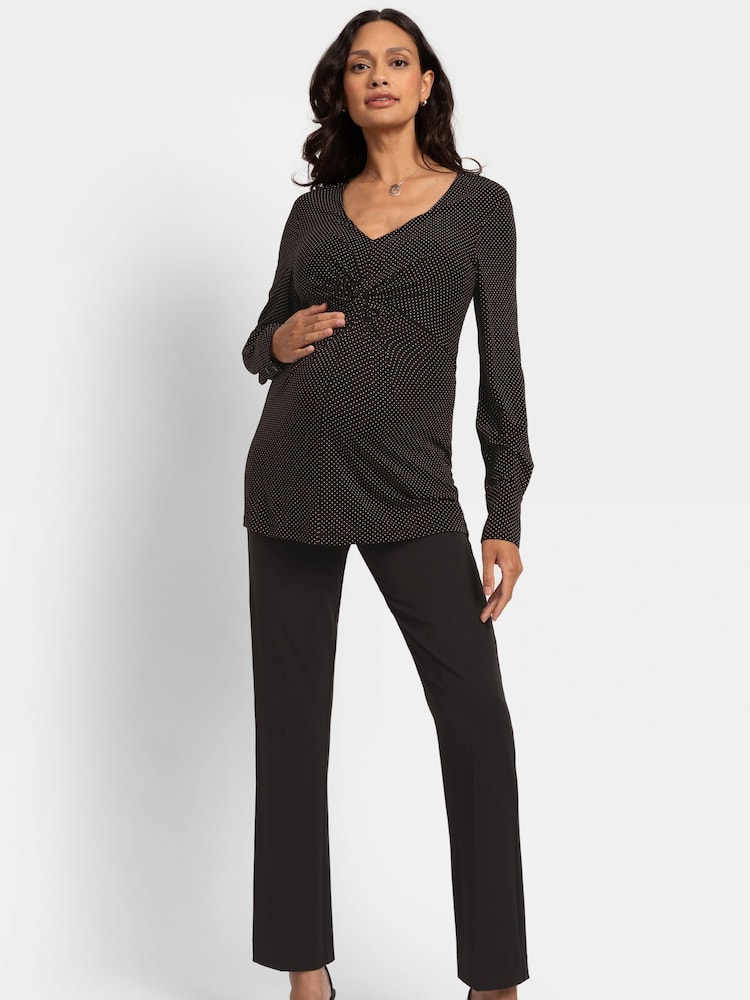 Seraphine Straight Leg Maternity Black Trousers - Image 1 of 5 Seraphine Straight Leg Maternity Black Trousers - Image 1 of 5