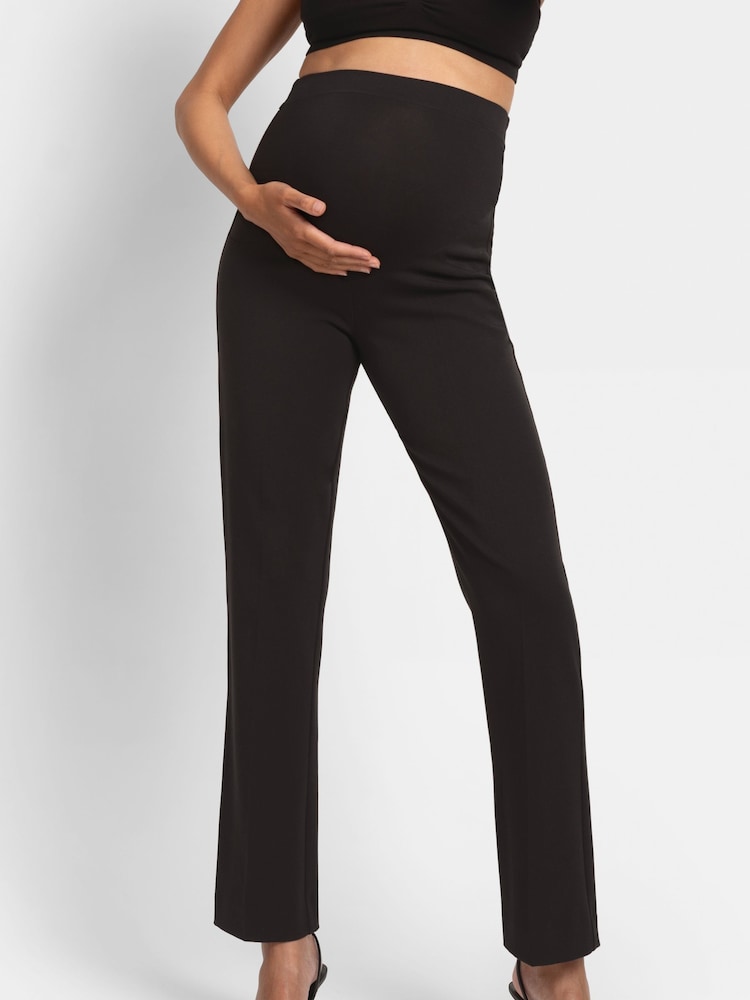 Seraphine Straight Leg Maternity Black Trousers - Image 2 of 5 Seraphine Straight Leg Maternity Black Trousers - Image 2 of 5