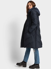 Seraphine Blue Mid-Length Chevron Maternity Puffer Coat - Image 2 of 5