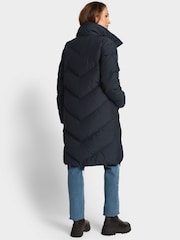 Seraphine Blue Mid-Length Chevron Maternity Puffer Coat - Image 5 of 5