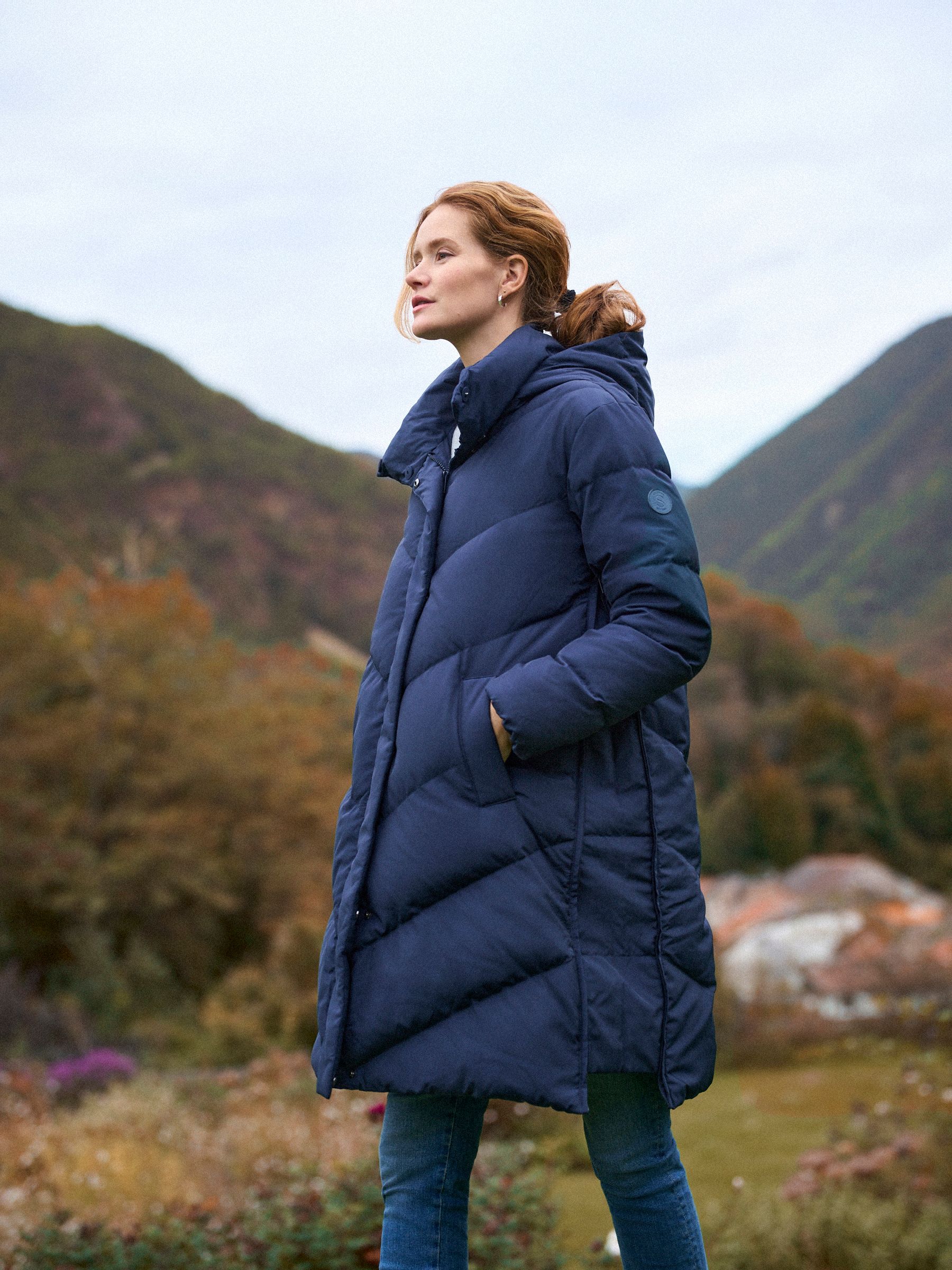 Next：日本 ブルー - Seraphine 3-In-1 シェブロン パファー