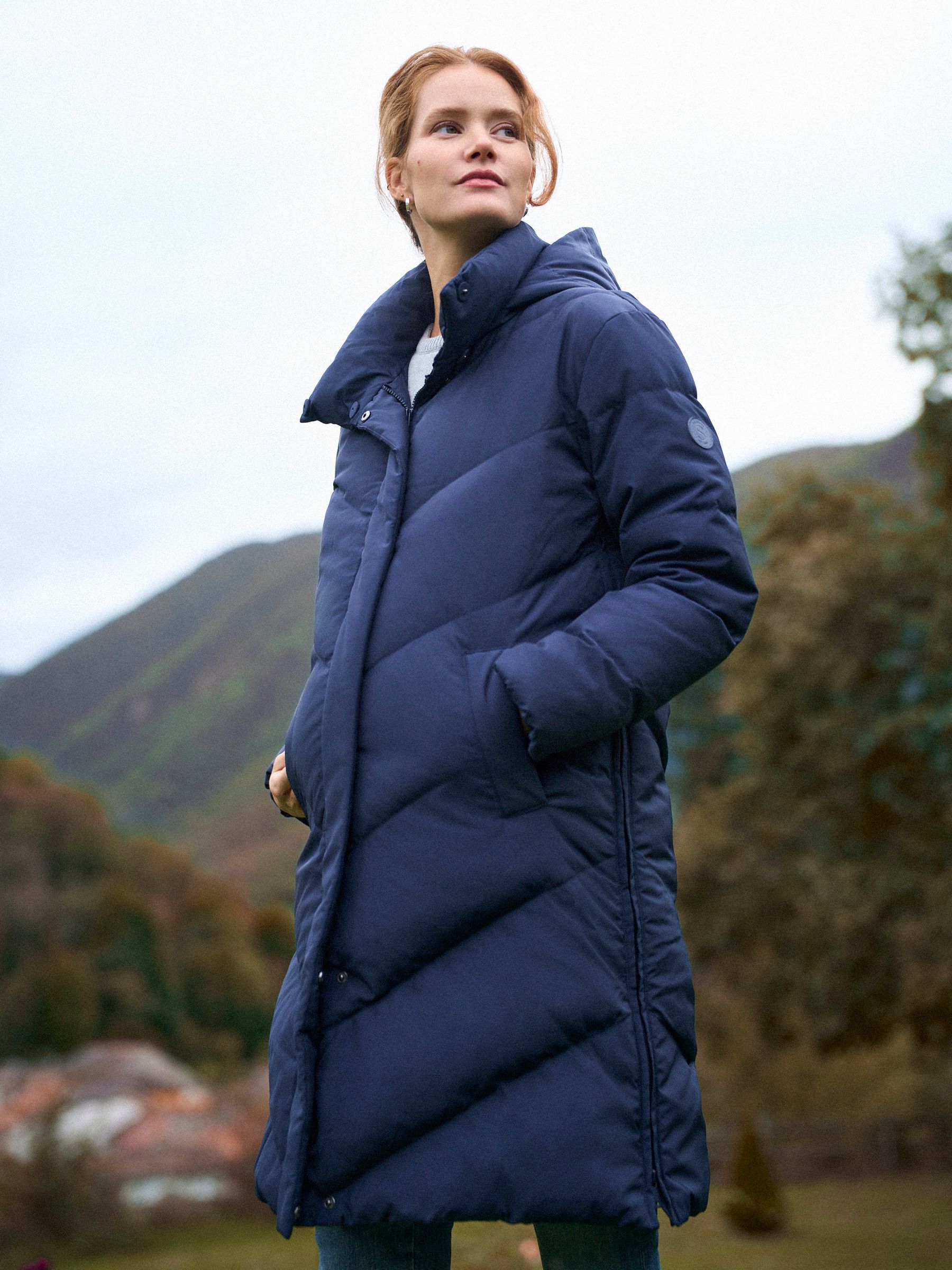 Next：日本 ブルー - Seraphine 3-In-1 シェブロン パファー