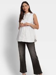 Seraphine Grey Maternity Knit Jumper with Woven Shirt - Image 6 of 6