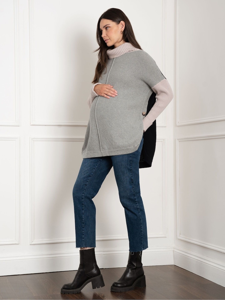 Seraphine Maternity Grey Roll Neck Knit 100% Cotton Jumper - Image 2 of 5 Seraphine Maternity Grey Roll Neck Knit 100% Cotton Jumper - Image 2 of 5