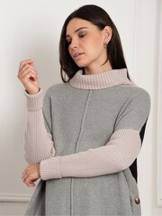 Seraphine Maternity Grey Roll Neck Knit 100% Cotton Jumper - Image 4 of 5