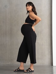 أسود - بنطلون للحوامل بقصة رجل واسعة من Seraphine - صورة 3 من 4