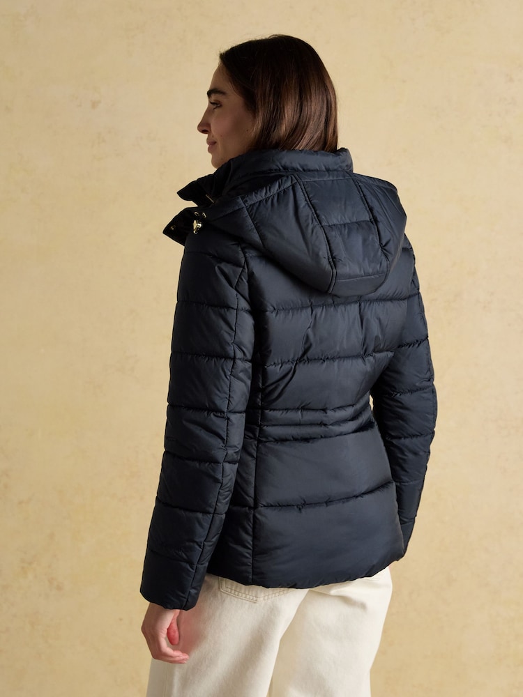 Joules Hadlow Navy Showerproof Padded Coat with Hood - Image 2 of 11 Joules Hadlow Navy Showerproof Padded Coat with Hood - Image 2 of 11