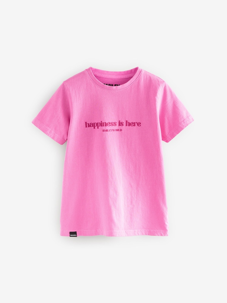 Pink - SMILEYWORLD® Girls Graphic Relaxed 100% Cotton T-Shirt - Bild 2 von 6 Pink - SMILEYWORLD® Girls Graphic Relaxed 100% Cotton T-Shirt - Bild 2 von 6