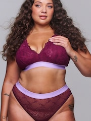 Lemonade Dolls Signature Lace Fuller Cup Wine Bralette - 4şəkildən 1 şəkil