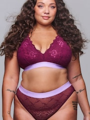 Lemonade Dolls Signature Lace Fuller Cup Wine Bralette - 4şəkildən 2 şəkil