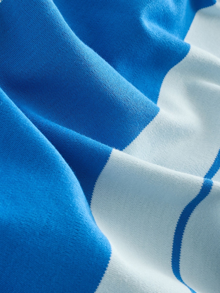 Blue/Light Blue Oversized Relaxed Fit Boxy Heavyweight Crew Neck T-Shirt - Image 7 of 7