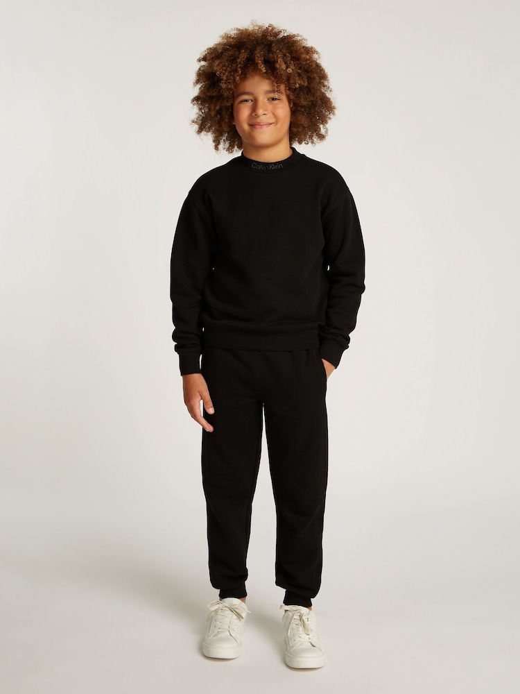 Calvin Klein Black Embroidered Logo Joggers Set - Image 1 of 5