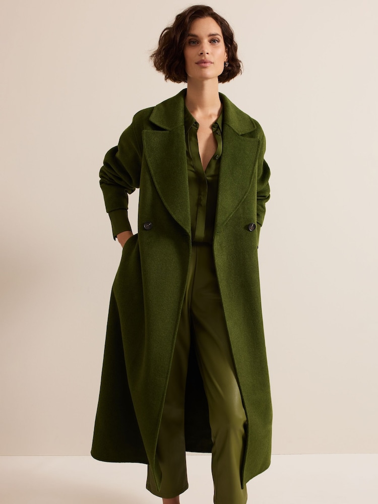 Phase Eight Green Darcy Double Faced Wool Coat - Image 1 of 9