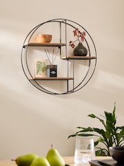 Natural Bronx Round Wall Shelf - Image 1 of 6