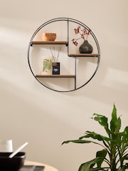 Natural Bronx Round Wall Shelf - Image 2 of 6