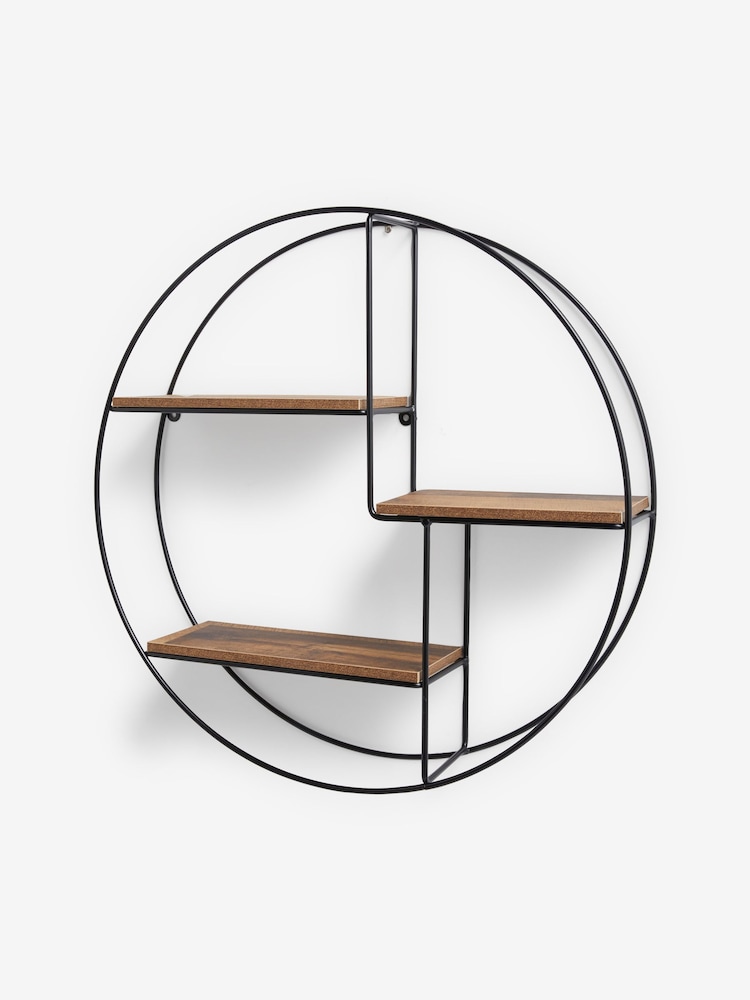 Natural Bronx Round Wall Shelf - Image 2 of 6