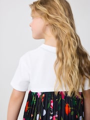 Baker by Ted Baker Navy Pleated Back Floral Print T-Shirt and Leggings Set 2 Piece - Image 7 of 11