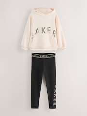 Baker by Ted Baker Oversized Stone Foil Branded Hoodie and Leggings Set 2 Piece - Image 11 of 23