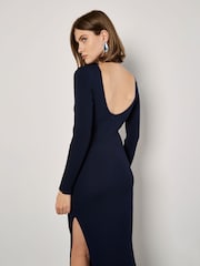 Apricot Blue Deep Back Ribbed Dress - Image 2 of 5