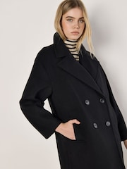 Apricot Black Oversized Boyfriend Coat - Image 3 of 5