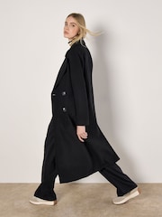 Apricot Black Oversized Boyfriend Coat - Image 4 of 5