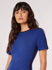 Apricot Blue Sideblock Bodycon Knitted Dress - Image 3 of 4